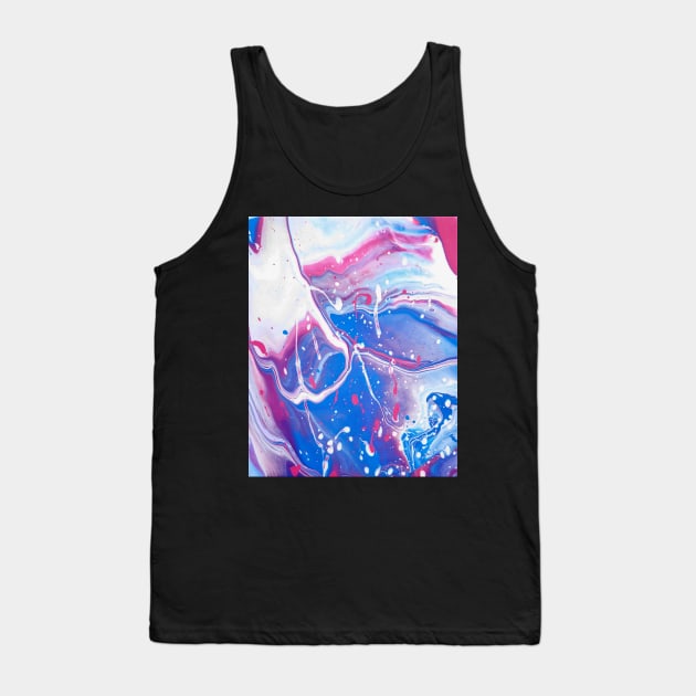 Cotton Candy Colored Acrylic Pour 2 Tank Top by dnacademic